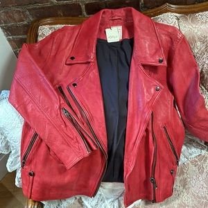 Free People 100% Real Leather Jealousy Moto Jacket